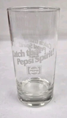 Vidrio vintage Pepsi-cola 5,5 pulgadas Catch That Pepsi Spirit 12 oz Foto 1 de 4