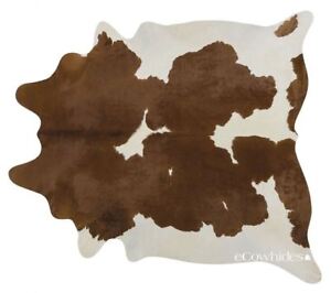 Brown and White Brazilian Cowhide Rug Cow Hide Area Rugs Skin Leather Size XXL