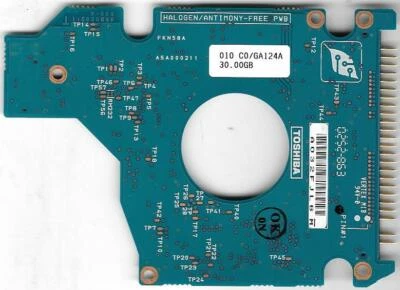 Toshiba MK3021GAS HDD2181 B ZE01 S 30GB IDE Pcb Board Only - Image 1 of 2