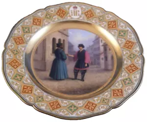 Antique 19thC KPM Berlin Porcelaine Plaque Russe Royalty Porzellan Russie Teller - Photo 1/10
