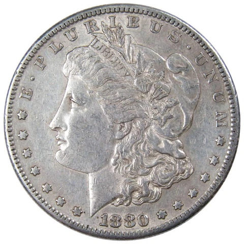 1880 S Morgan Dollar XF EF Extremely Fine 90% Silver $1 US Coin Collectible Cover