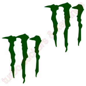 2x MONSTER ENERGY DRINK VINYL STICKER GREEN CAR TRUCK CLASSIC JDM 230MM x 185MM - Picture 1 of 1