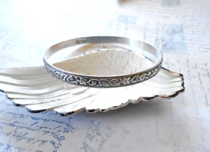 Vintage Sterling Danecraft Star Flower Ivy Floral Bangle Bracelet 58BB - Picture 1 of 8