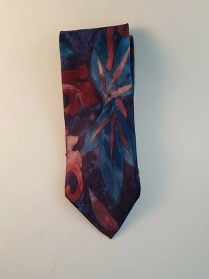 Corbata para hombre Botany 500 diseño multicolor rojo azul dorado plata púrpura abstracto Foto 1 de 4