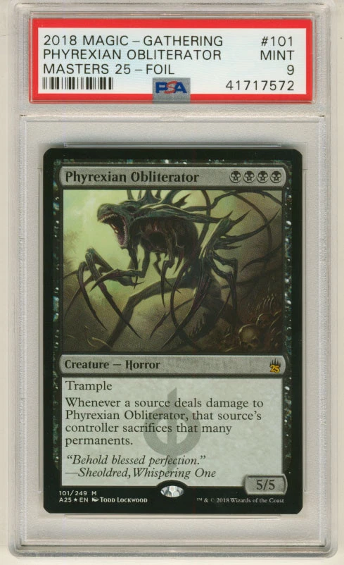 MAGIC MTG MASTERS 25 PHYREXIAN OBLITERATOR #101 FOIL PSA 9 MINT #*  - Image 1 of 1