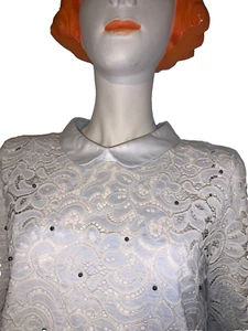 The Kooples Lace and Stud Vintage Inspired Top L - Picture 1 of 4