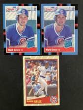 1988 Donruss MARK GRACE Rated Rookie Card RC #40 X 2 & 1989 Fleer MARK GRACE