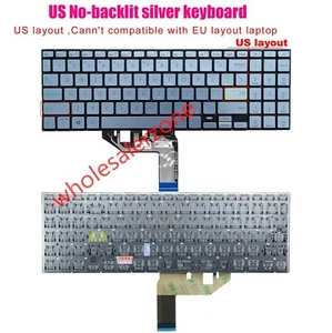 Nuevo teclado plateado sin retroiluminación de EE. UU. para Asus Vivobook S5600 S5600IA S5600EA S5600F - Imagen 1 de 8