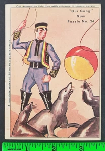 Vintage 1930er Goudey Our Gang Kaugummi Zirkus Puzzle R194 Karte #24 (geringe Gebrauchsspuren) - Bild 1 von 2