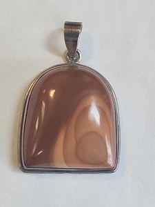 PIN/COLGANTE VINTAGE PLATA ESTERLINA CORNALINA GRANDE FORMA HERRADURA PIEDRA - Imagen 1 de 3