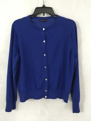 Suéter con botones manga larga LANDS’END para mujer talla L/P 14-16 azul real  Foto 1 de 4