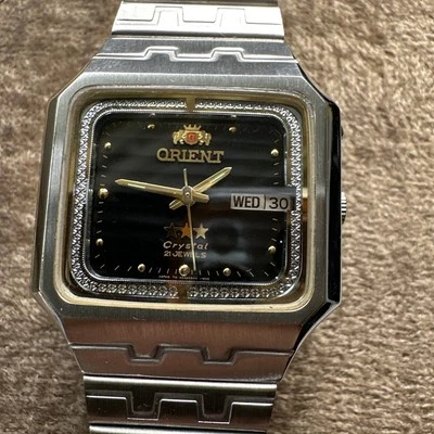 ORIENT Watch 3 Star Crystal Automatic 21 Jewels Vintage Stainless Steel - image 1 of 4