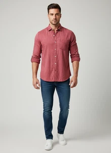 Tommy Bahama Island Modern Fit Button-Up Shirt Men s L Red Long Sleeve Collared - Picture 1 of 10