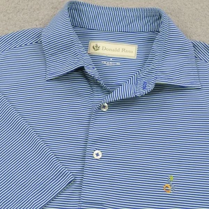 Streamsong Golf Polo Uomo Piccola Blu Lime Verde Riga Donald Ross Performance - Foto 1 di 11