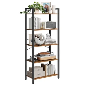 5-Tier Bookshelf, Bookcase with Steel Frame, Book Shelf for Living Room, Home... - Picture 1 of 9