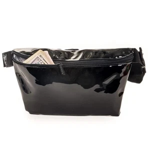 Plus Size Fanny Packs for Women Patent Black Unisex 1 Pack Travel Sports - Picture 1 of 7