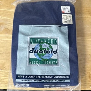 Duofold Mens 2 Layer Blue Thermal Underwear Top Long Johns Size M - New - Picture 1 of 4