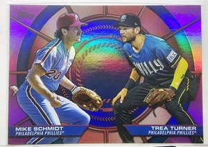 2025 Topps Series 2 Dynamic Duos Pink #DD-12 Mike Schmidt / Trea Turner - Bild 1 von 1
