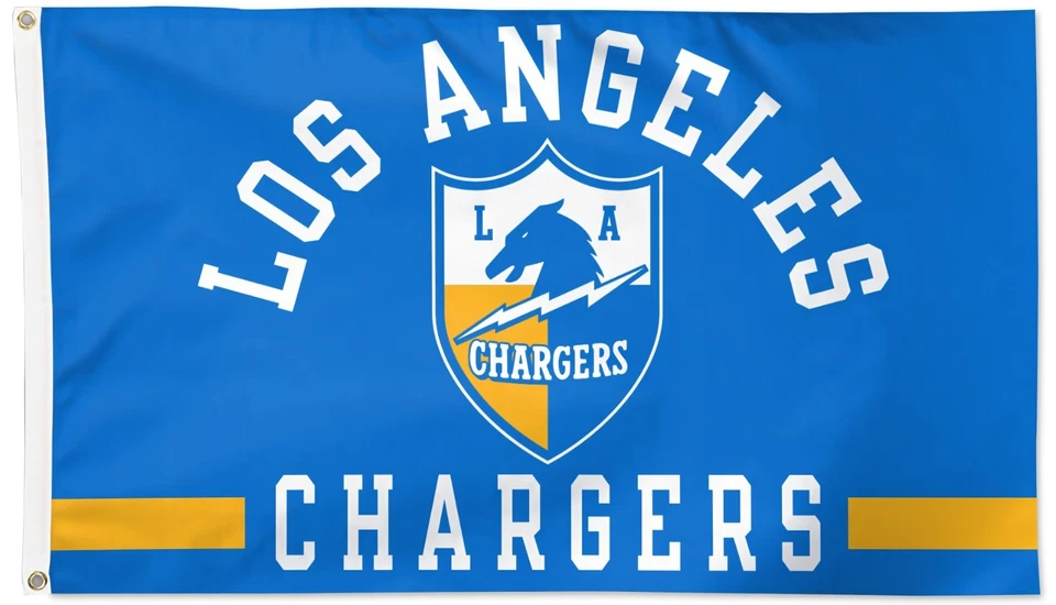 Los Angeles Chargers NFL Retro Game Day Deluxe Flag (3' X 5') Nuevo Justin Herbert Foto 1 de 1