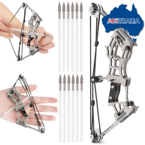 6" Mini Compound Bow Arrows Shooting Target Set Archery Toy Gift Pulley Bow Hunt - Picture 1 of 10