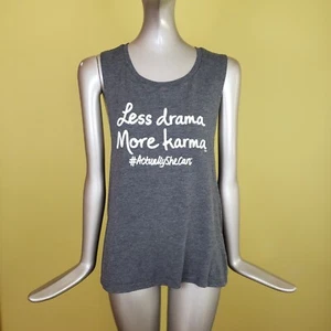 Le Motto Authentic Tank Top "Less Drama More Karma" Size S $49 - Picture 1 of 5