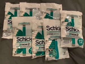 7 Packs New Schick Xtreme 2 Sensitive Mens Disposable Razors 84 Razors Total - Picture 1 of 1
