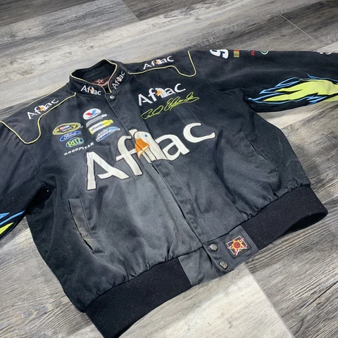 Mens Vtg Jeff Hamilton Nascar Jacket XL Aflac Carl Edwards Racing Cover