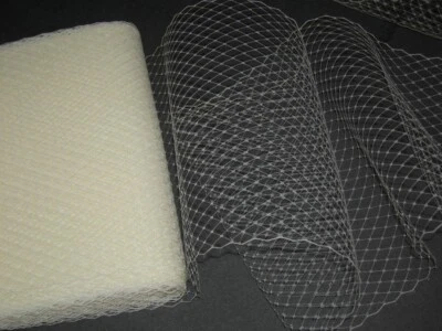 Ivory Bird cage bridal veil french birdcage net blusher 28" long x 9" wide - Image 1 of 4
