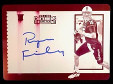 2019 Panini Contenders Draft Picks Ryan Finley Printing Plate Rookie Auto 1/1