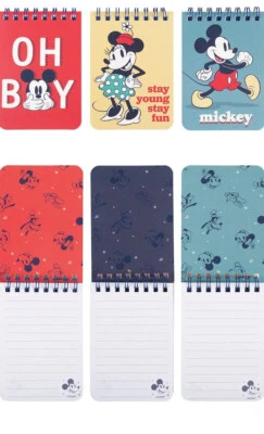 DISNEY Mickey Mouse retro 3 x A7 noteboooks, lined,acid free, BNWOT, sealed auth - image 1 of 4