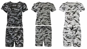 Boys Combat Short Sets Camouflage Military Army Print Combat Suit Ages 3 to 14 - Picture 1 of 10