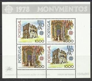 Portugal 1978 - Europa CEPT, Monuments - Jerónimos, Évora-Monte Castle S/S MNH