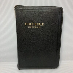 Vtg HOLY BIBLE Self Pronouncing KJV ~World Publish Cross Zipper Cover Red Letter - Bild 1 von 12
