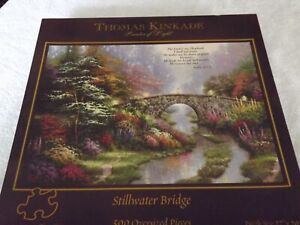 NEW! Thomas Kinkade Painter of Light "Stillwater Bridge" 500 pc Oversized Puzzle
