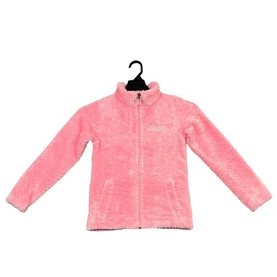 Jaqueta Sherpa Columbia Youth Girl Zíper Completo Tamanho 14-20 Rosa Macia e Aconchegante - Imagem 1 de 4