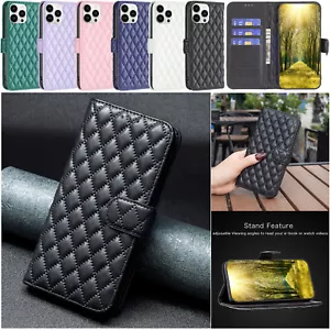 Funda tipo billetera abatible para teléfono iPhone 16 15 14 13 Pro Max 12 cubierta de cuero magnética - Imagen 1 de 84