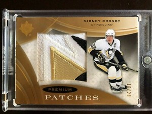2008/09 UD ULTIMATE PREMIUM GAME-USED PATCHES SIDNEY CROSBY PATCH 3 COLOR /25