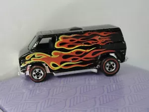 Hot Wheels Redline Chevrolet Super Van Flames 1974 Black Made In Hong Kong - Picture 1 of 6