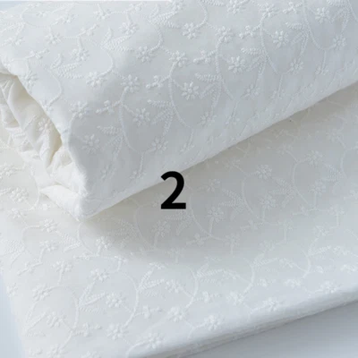 Blumen Spitze Hohl Baumwolle Stoff Bestickt Braut Hochzeit Kleid Stoff - Bild 1 von 4