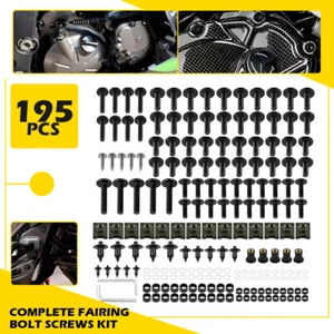 195pcs Motorcycle Complete Fairing Bolts Kit Bodywork Screws Nuts Set M5 M6 - Picture 1 of 11