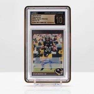 Football 2024 Jaylen Warren #240 Panini SCORE NFL CGC 10 Pristine Auto 10 - Picture 1 of 4