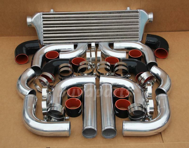 12X 2.5' ACOPLADOR NEGRO + TUBERÍA CROMADA + KIT INTERCOOLER MAZDA 3 6 MX5 RX7 RX8 FD Foto 1 de 1