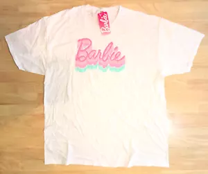 Fruit Of The Loom - Barbie Logo Women's White T-Shirt - Size L (Minor Stain) - Picture 1 of 4