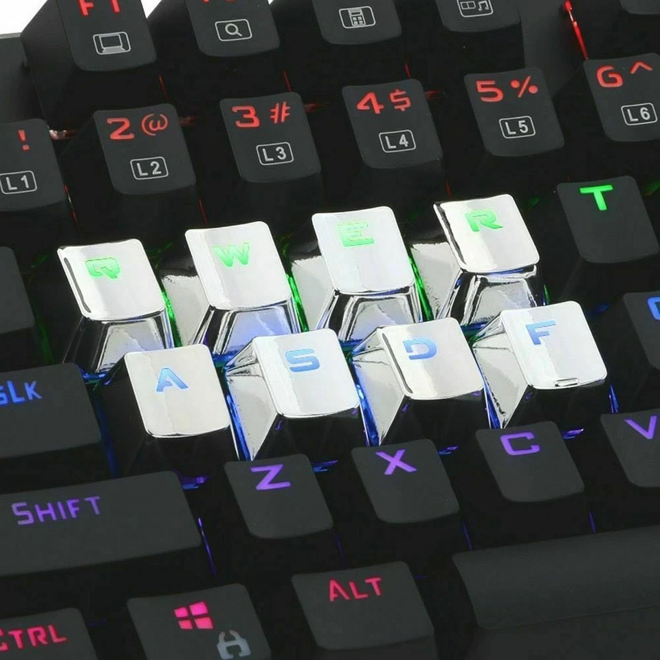 WASD Electroplat Keycaps For Cherry MX Mechanical Keyboard 12KEY With Key Puller - Image 1 of 4