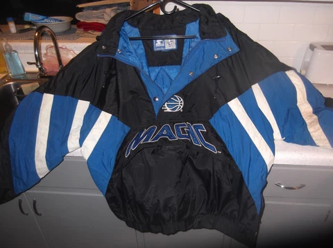 Vtg 1990s Orlando Magic Starter  Pullover Jacket Rare Half Zip NBA Men's XL Cover