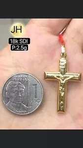 GoldNMore: 18 Karat Gold Cross Pendant #1 - Picture 1 of 1