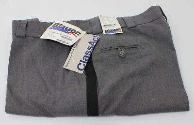 BLAUER 8950 MENS 38XUNHEMMED 4 POCKET TROUSERS TWILL PANTS GRAY w/ STRIPE - Image 1 of 3