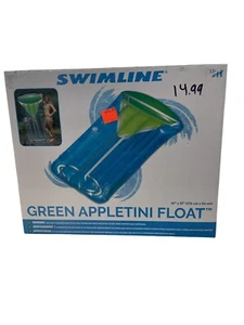 Colchón de aire flotador piscina Appletini verde Swimline reposacabezas 67x37 portavasos natación - Imagen 1 de 12