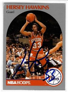 Hersey Hawkins Signed 1990/91 NBA Hoops Card #229