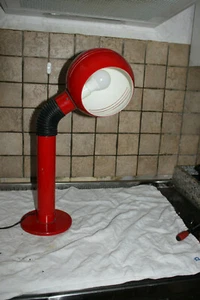 Space Age Tischlampe aus Metall von Zonca, Italien 70er Jahre Rot - Bild 1 von 4